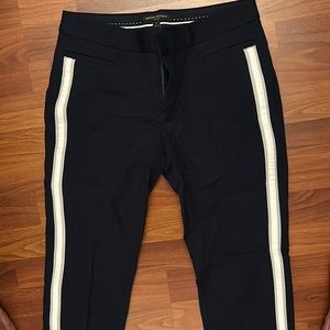 Banana republic pant with white and gray stripe on side of the leg